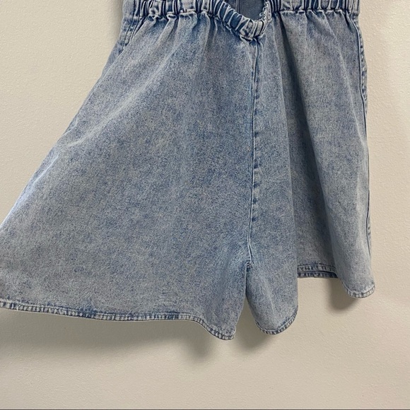 Styles to Go Acid Wash Jean Romper Sleeveless Size Medium - Picture 7 of 10